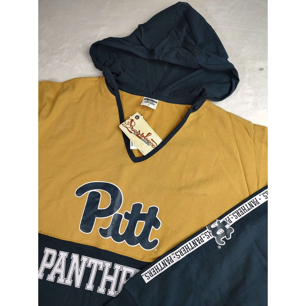 Pressbox Pittsburgh Panthers Pitt Hoodie Youth L Gold Navy Thumbholes‎